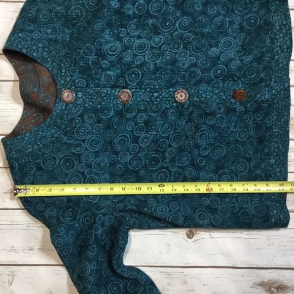 Reversible Brown and Teal Quilted BOHO Jacket - Picture 7 of 8
